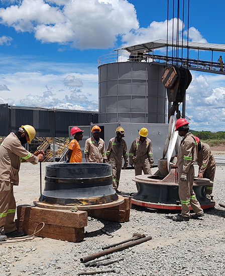 Cone Crusher Mantle & Concave Replacement Project in Mining Operation