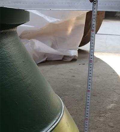 Cone crusher bowl liner upper port measurement