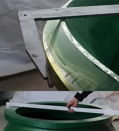 Cone crusher bowl liner height and lower port measurement
